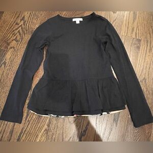 BURBERRY CHILDREN Black long sleeve top. Sz. 10Y